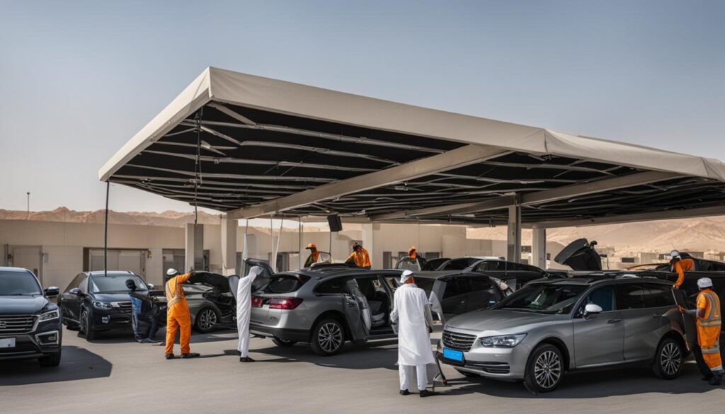 مشروع مظلات سيارات في السعودية