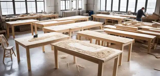 مشروع صناعة طاولات الكمبيوتر الخشبية